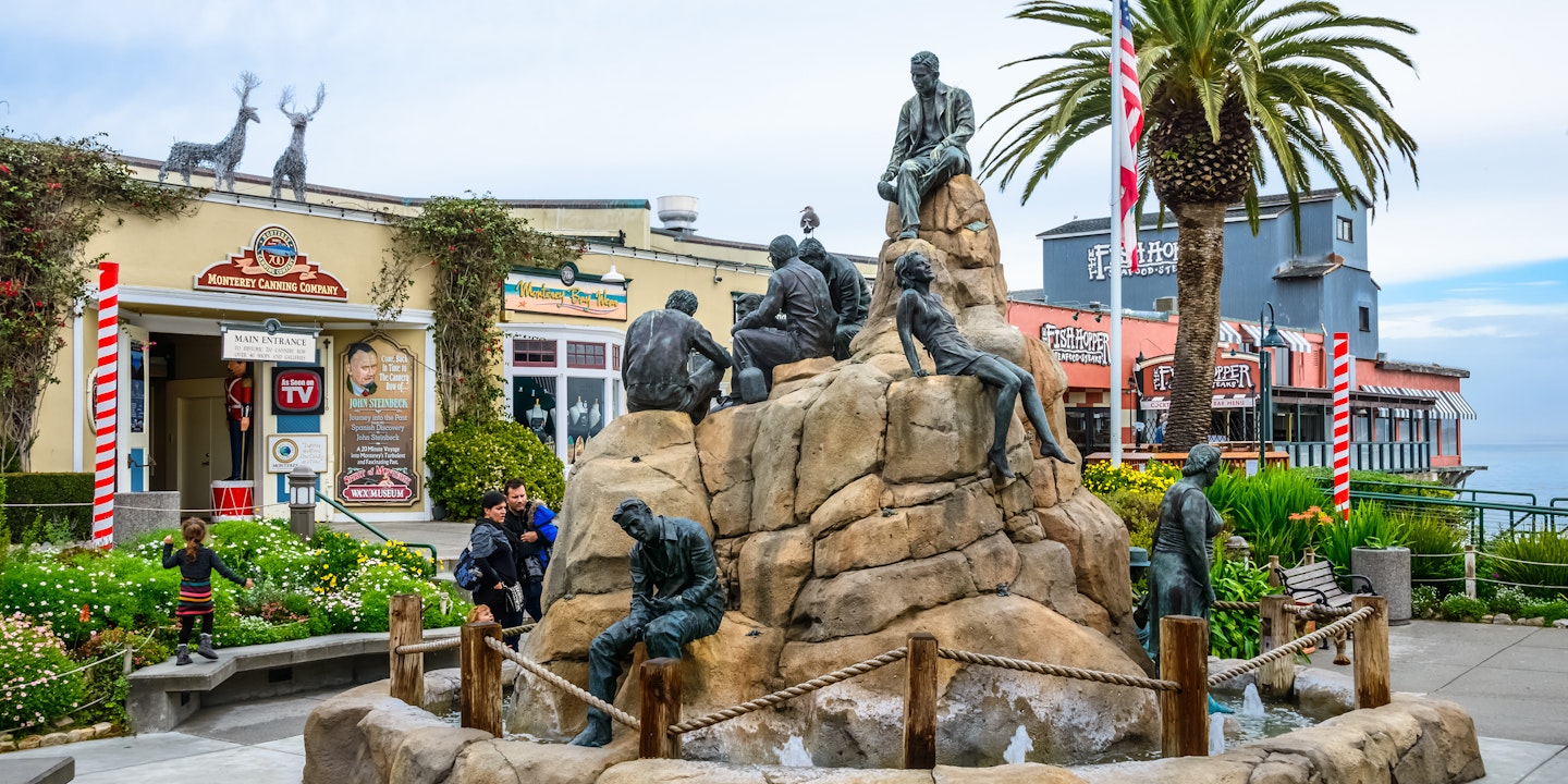 John Steinbeck Monument in Monterey, California Via